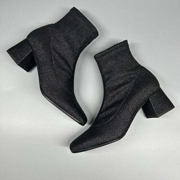 Aska Bootie Women's Size EU 36.5 US 5.5 / 6 Metallic Stretchy Canvas Closed Toe - Picture 1 of 8